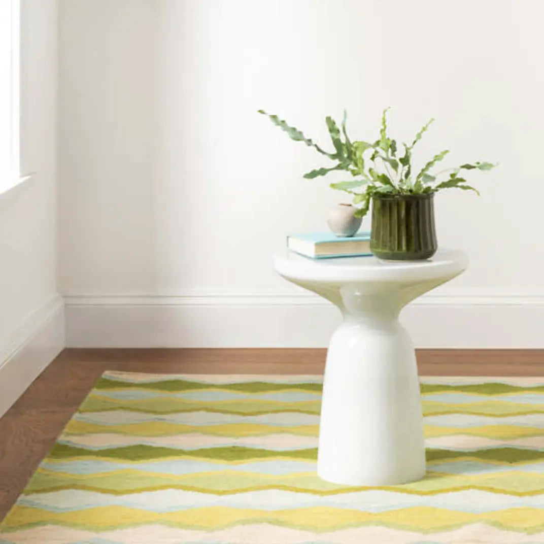 Safety Net Green Woven Wool Rug - Home Smith