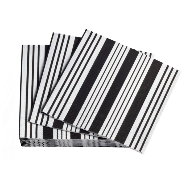 Birmingham Stripe Black Cocktail Napkins