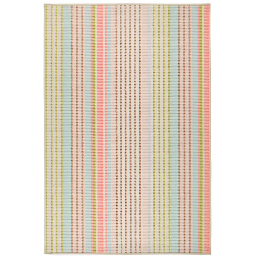 Ana Ticking Aqua Stipe Machine Washable Rug at Home Smith