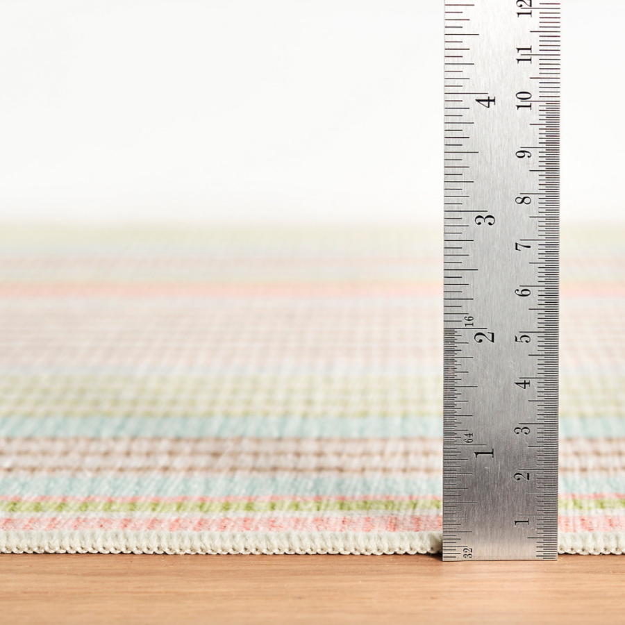 Ana Ticking Aqua Machine Washable Rug at Home Smith