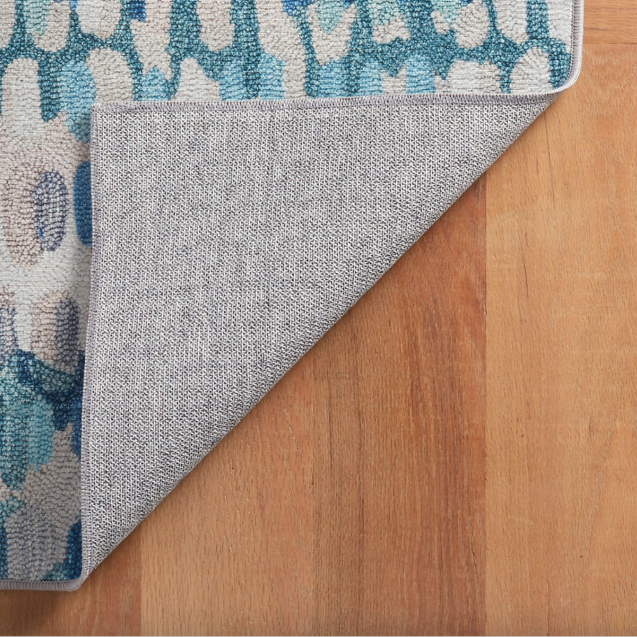 Paint ship blue machine washable rug at home smith