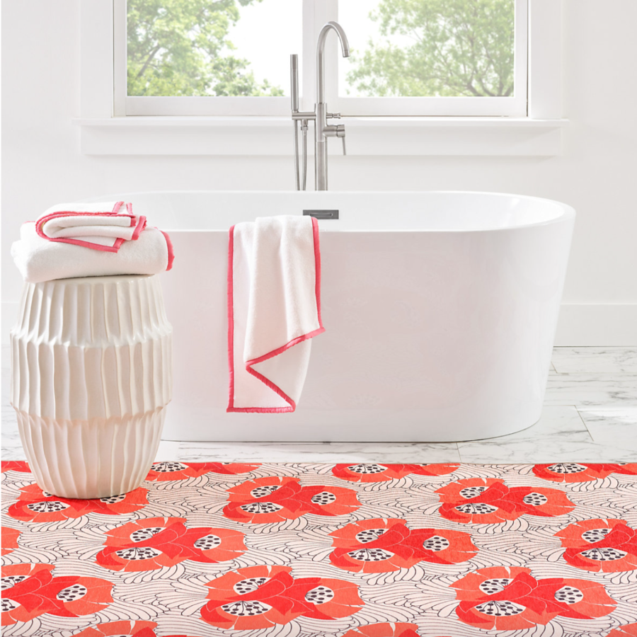 Tapis lavable en machine multi-poppy japonais