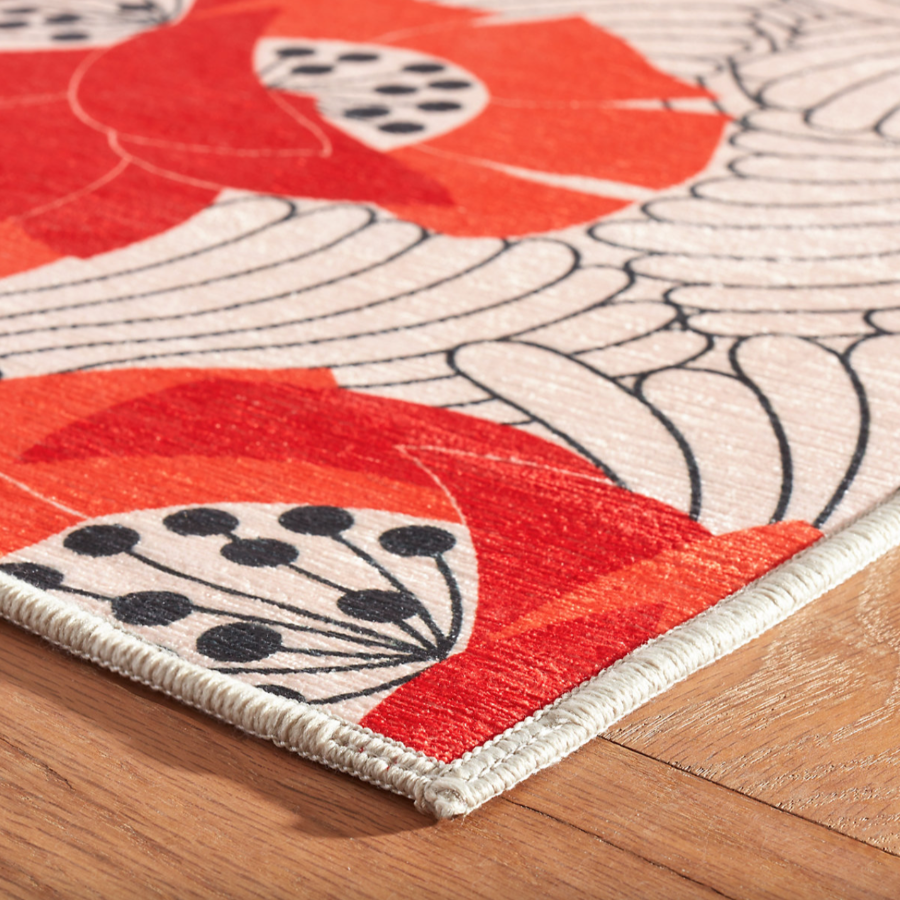Tapis lavable en machine multi-poppy japonais