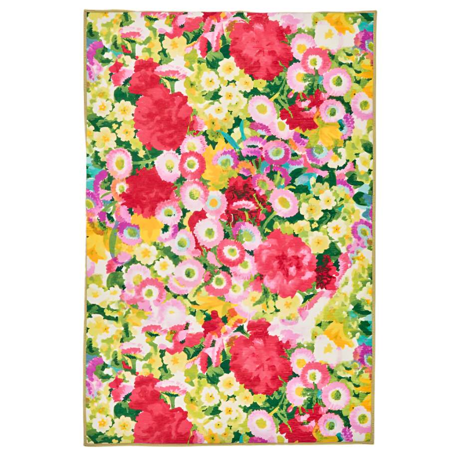 Chamomile Cluster Multi Machine Washable Rug In Stock