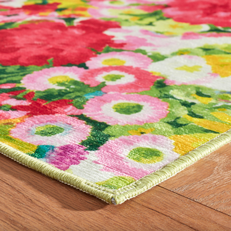 Chamomile Cluster Multi Machine Washable Rug In Stock