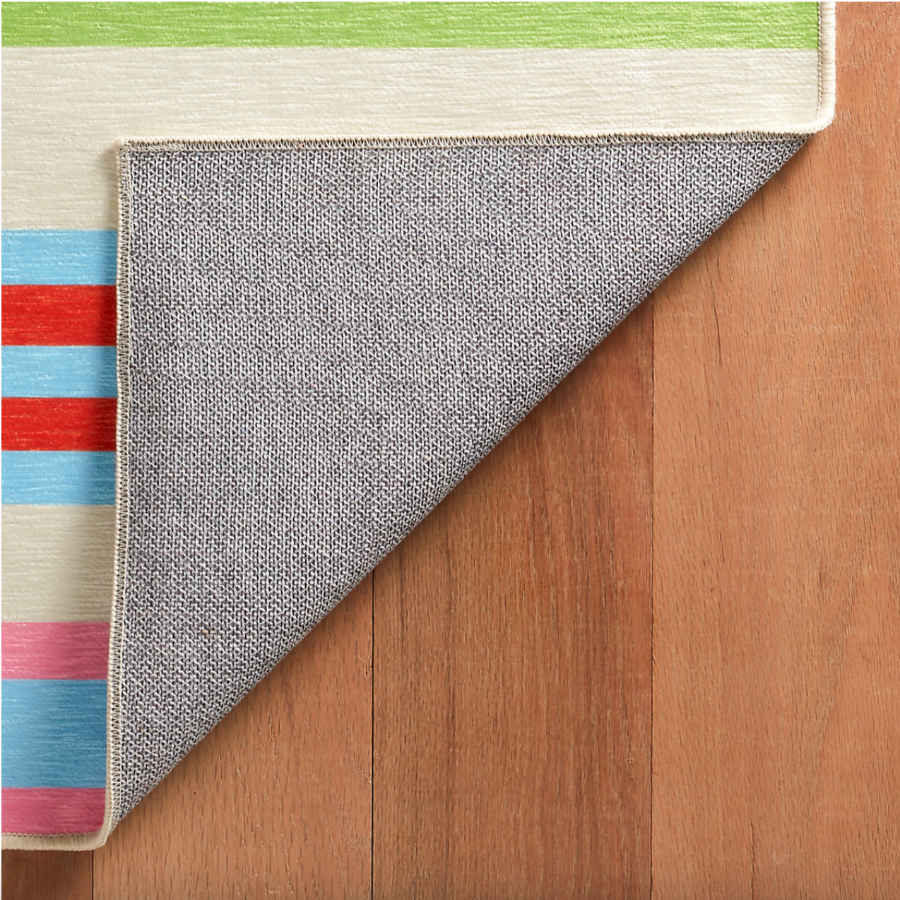 Tapis lavable en machine multicolore à rayures de plage