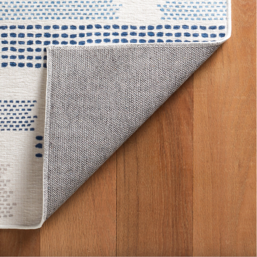 Tread Lightly Navy Machine Washable rug at Home Smith