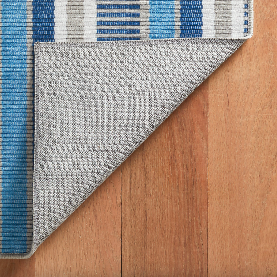 Always Greener Blue Grey Machine Washable Rug