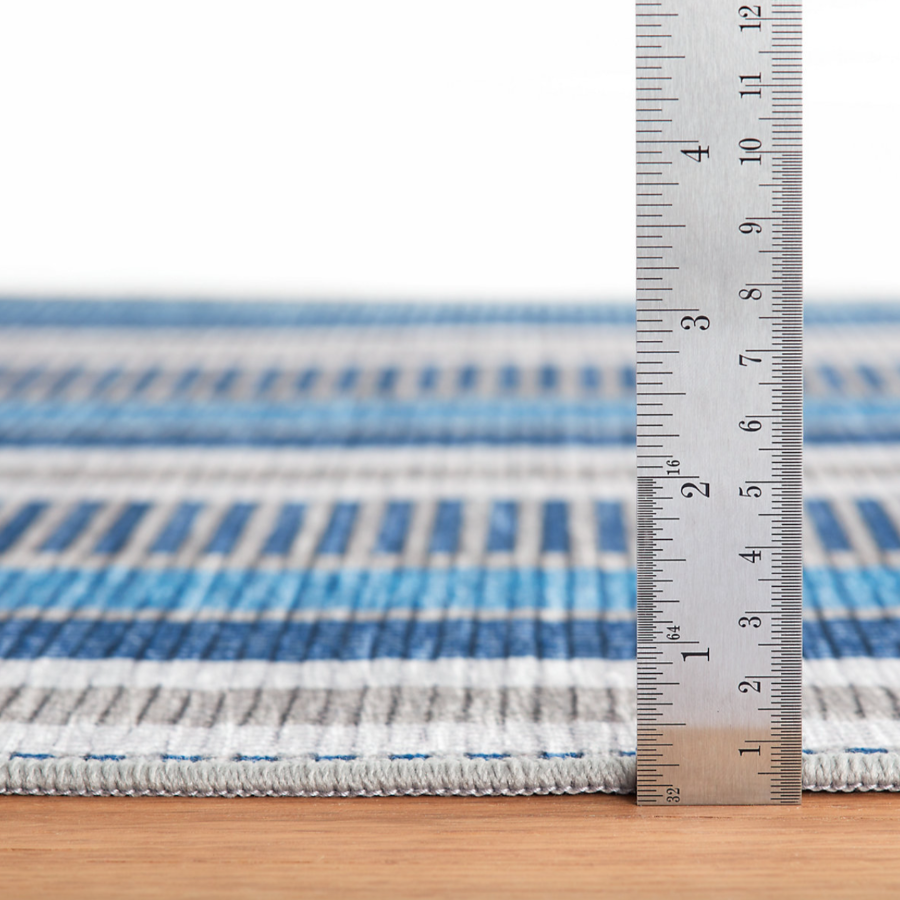 Always Greener Blue Grey Machine Washable Rug