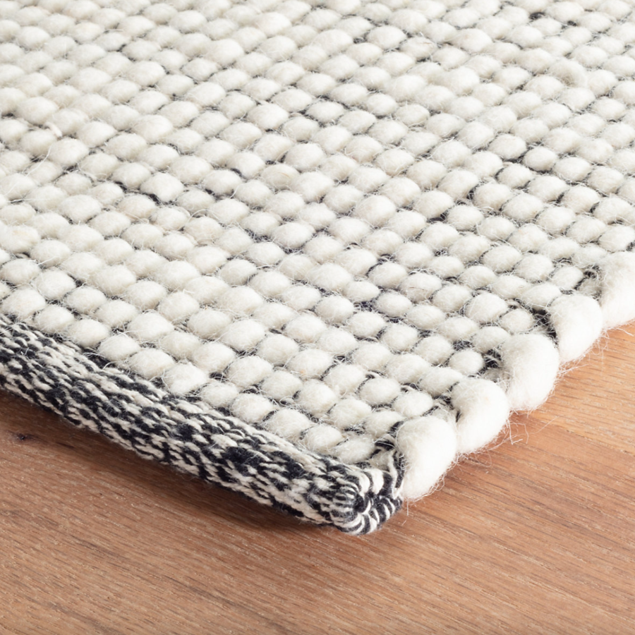 Network Black Handwoven Wool Dash & Albert Rugs at Home Smith