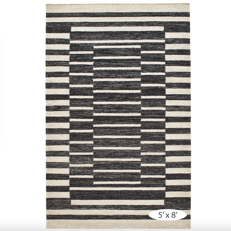 Heights Charcoal Handwoven Wool Dash & Albert Rugs at Home Smith