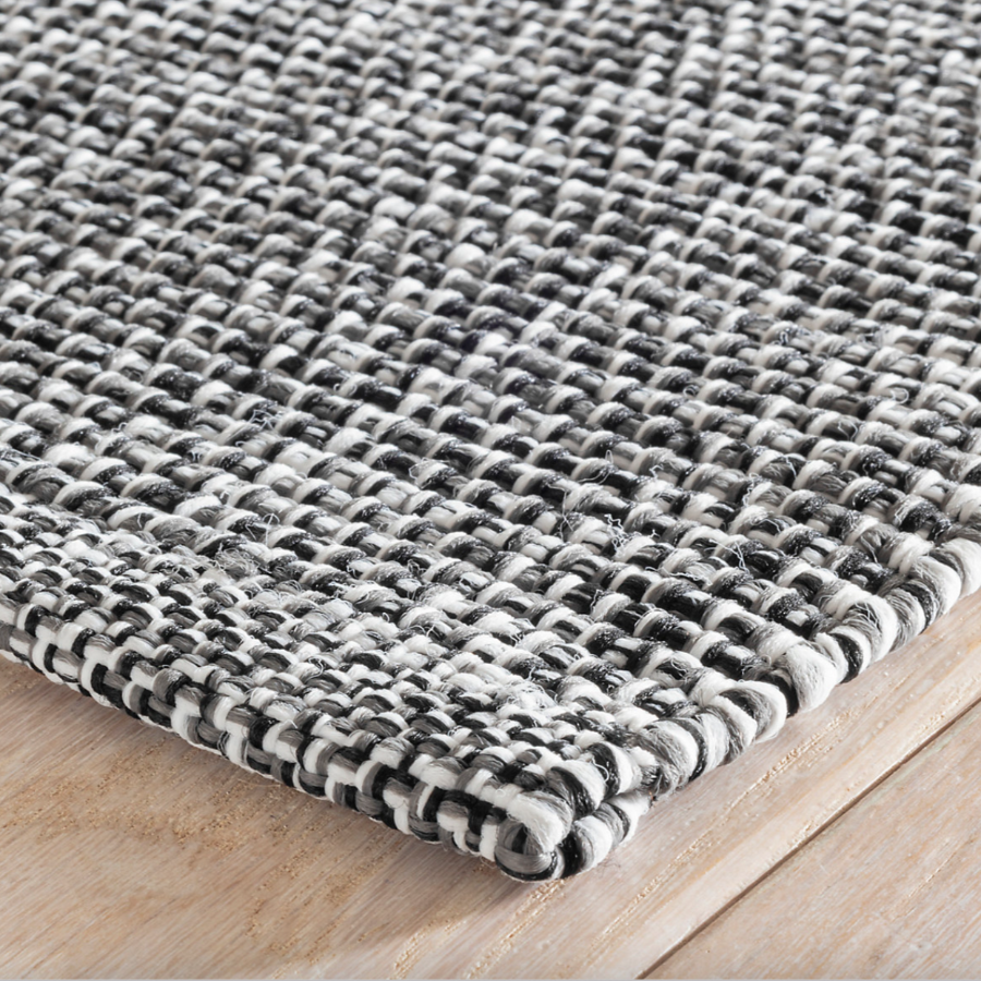 Fusion Black Handwoven Indoor/Outdoor Dash & Albert Rug at Home Smith
