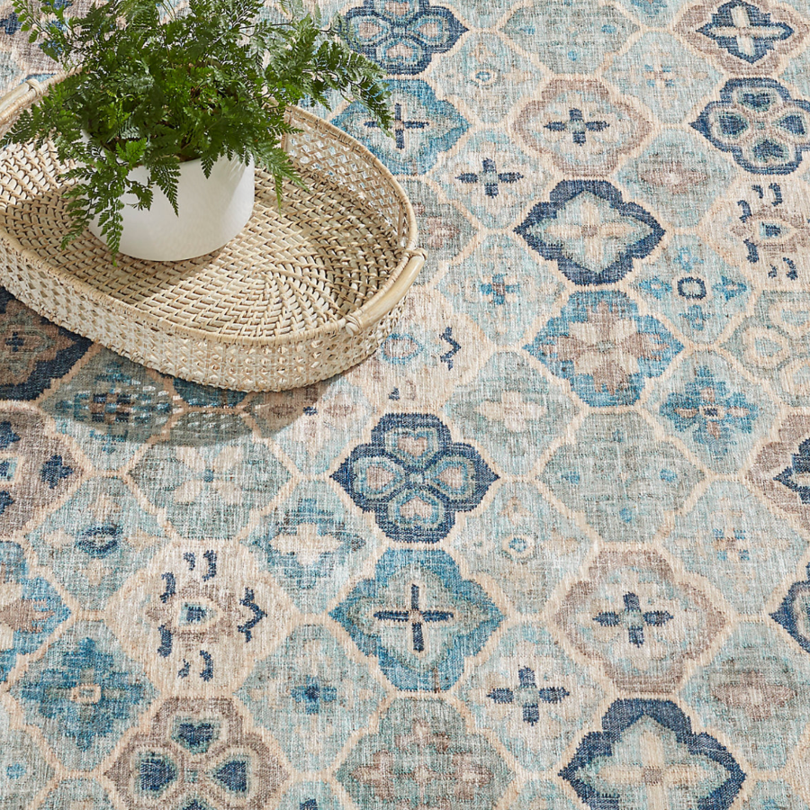 Pali Blue Washable Rug from Dash and Albert at Home Smith 