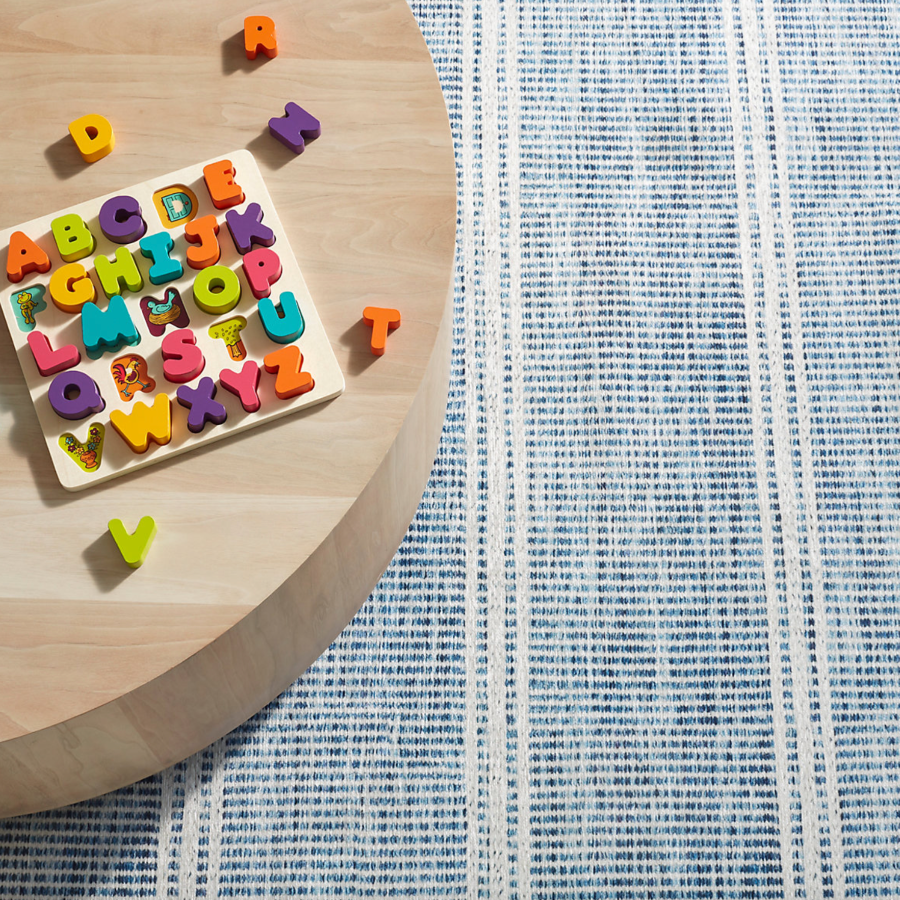 Malta Blue Machine Washable Rug from Dash and Albert at Home Smith