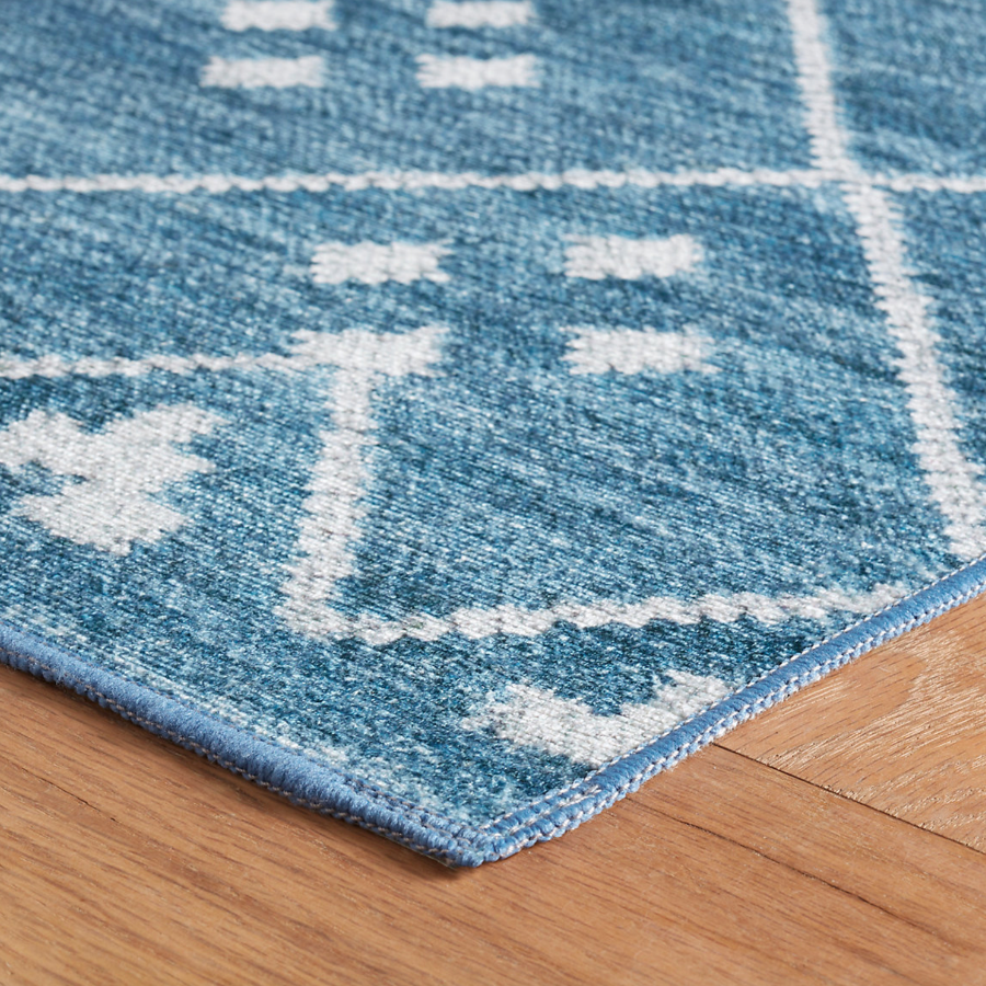 Kota Indigo machine washable rug from dash and albert at home smith
