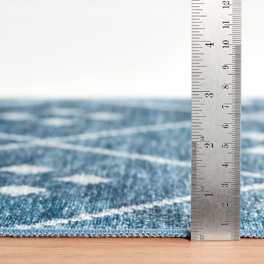 kota indigo machine washable rug at Home Smith