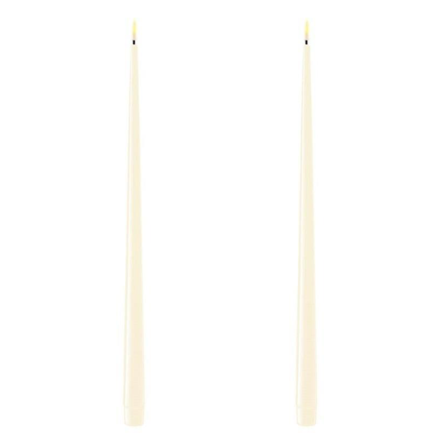 Flameless LED 15" taper candles in cream at Home Smith