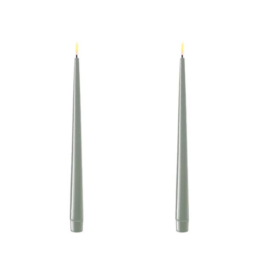 Deluxe LED Taper Candles in Salvie Green at Home Smith