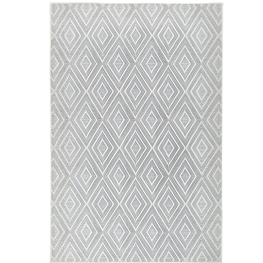 Diamond Platinum and White Machine Washable Rug from Dash and Albert at Home Smith