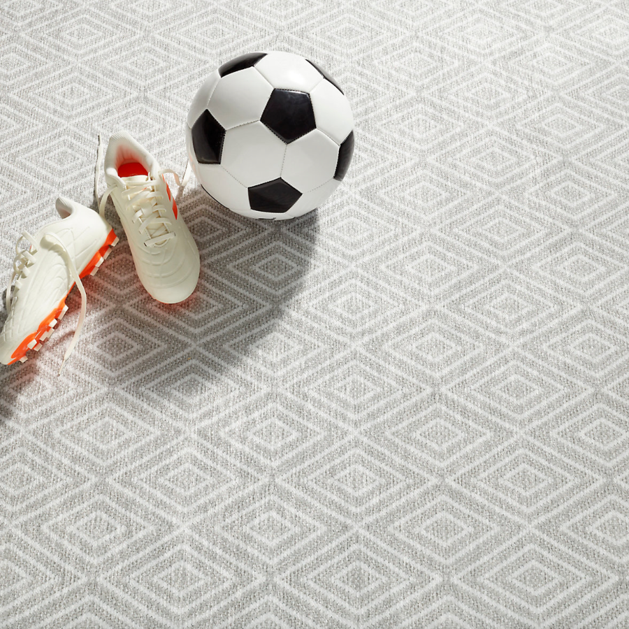 Diamond Platinum and White Machine Washable Rug from Annie Selke at Home Smith