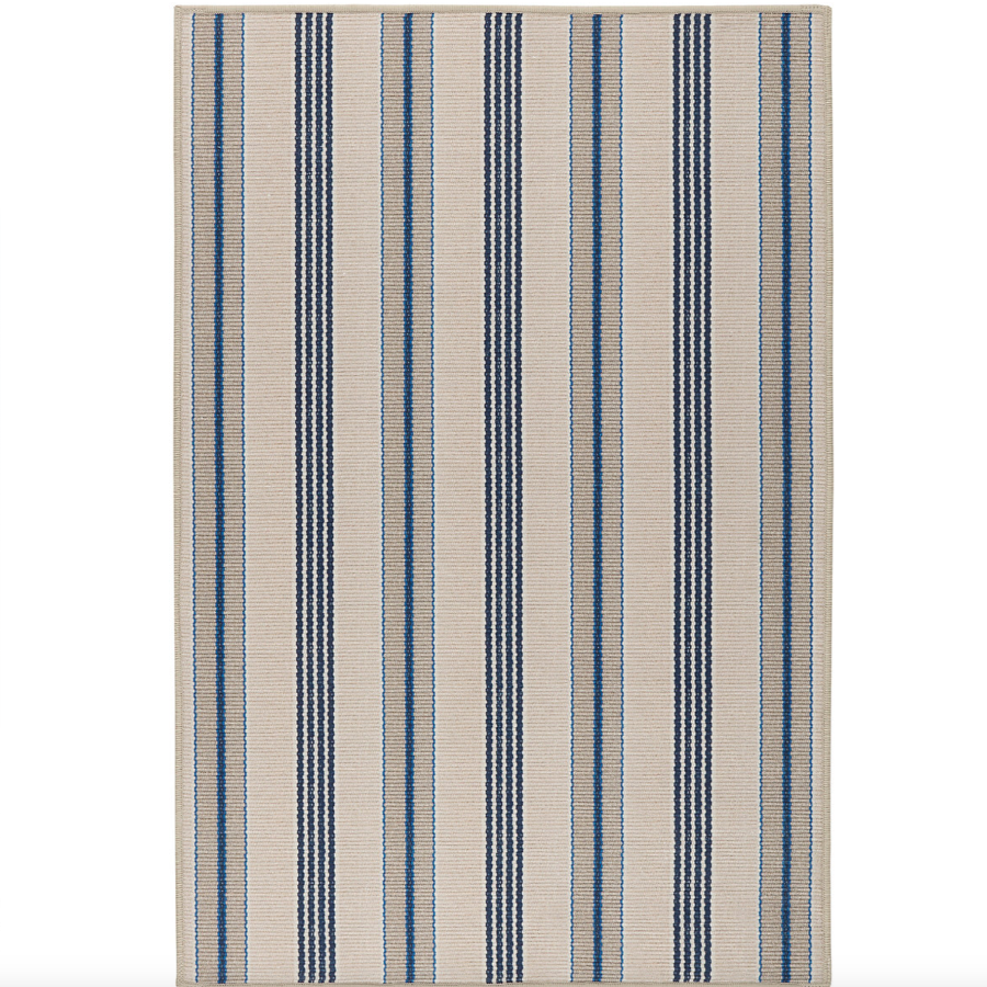 Nimes Ticking Stripe Neutral Machine Washable Rug from Annie Selke at Home Smith