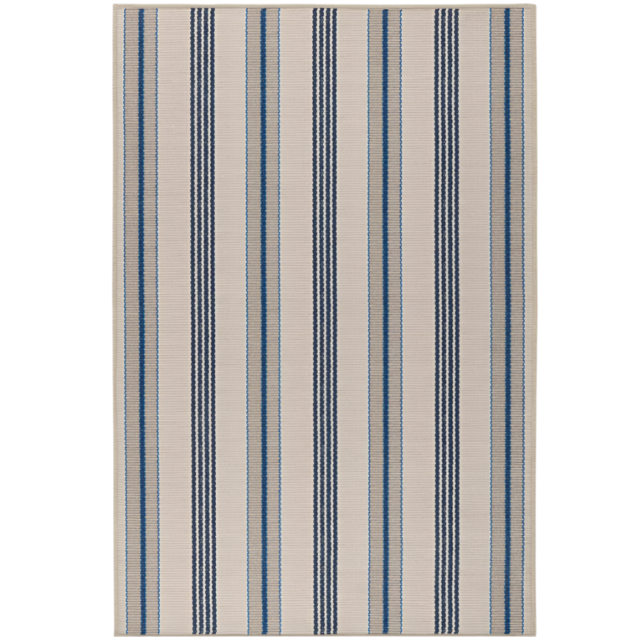 Nimes Ticking Stripe Neutral Machine Washable Rug from Annie Selke at Home Smith