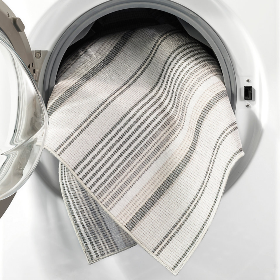 Gradation Ticking Machine Washable Rug