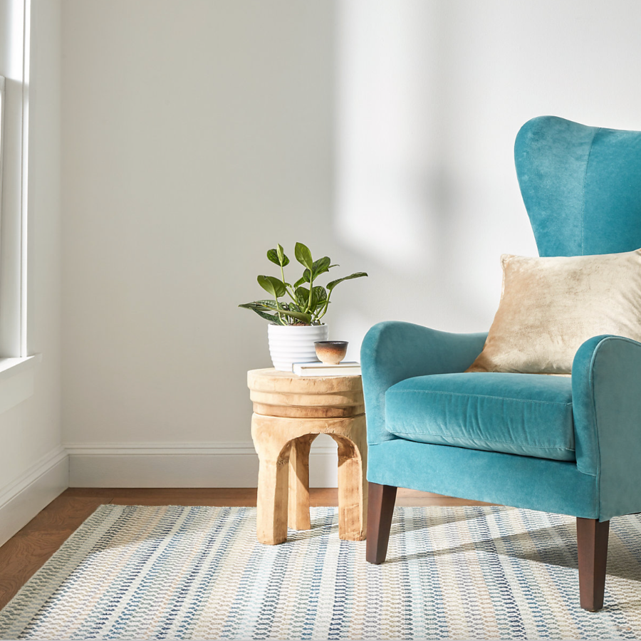 Poppy Blue Handwoven Wool Rug at Home Smith