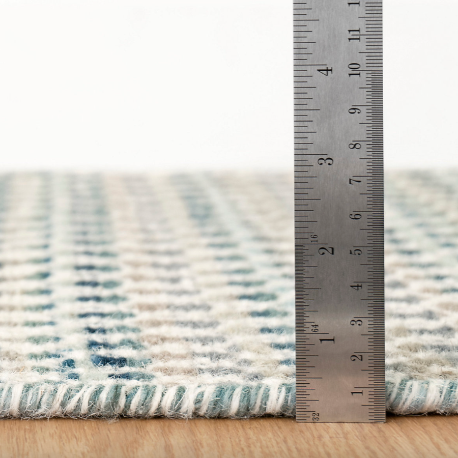 Poppy Blue Handwoven Wool Rug at Home Smith