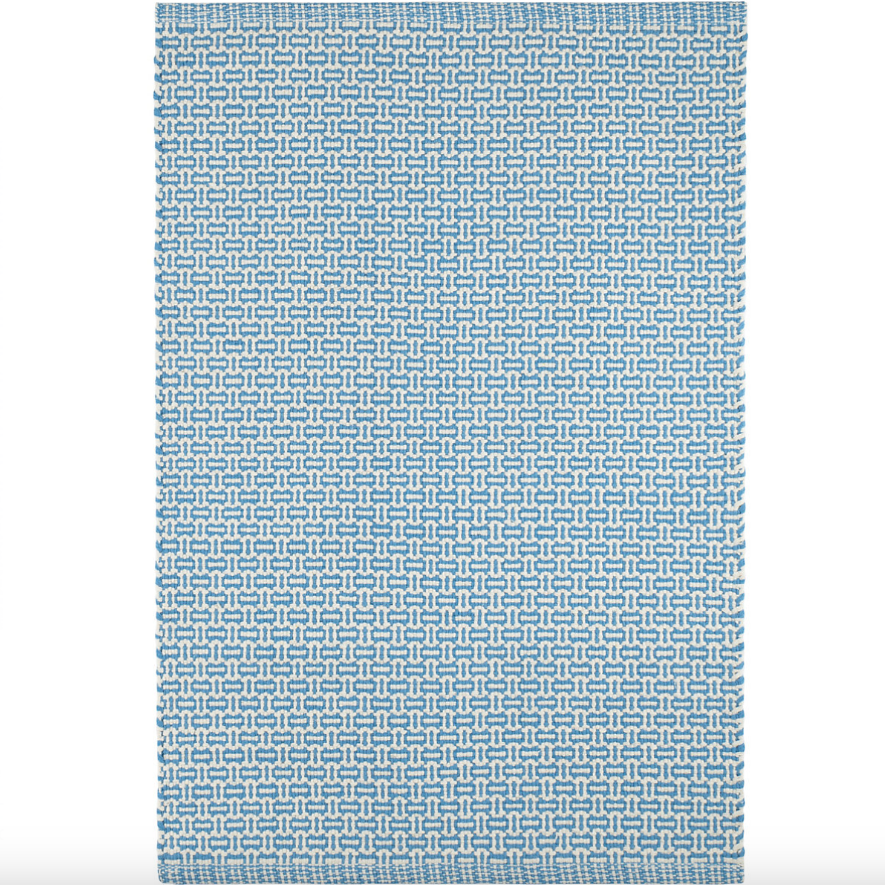 Miss Muffet French Blue Handwoven Cotton Rug at Home Smith