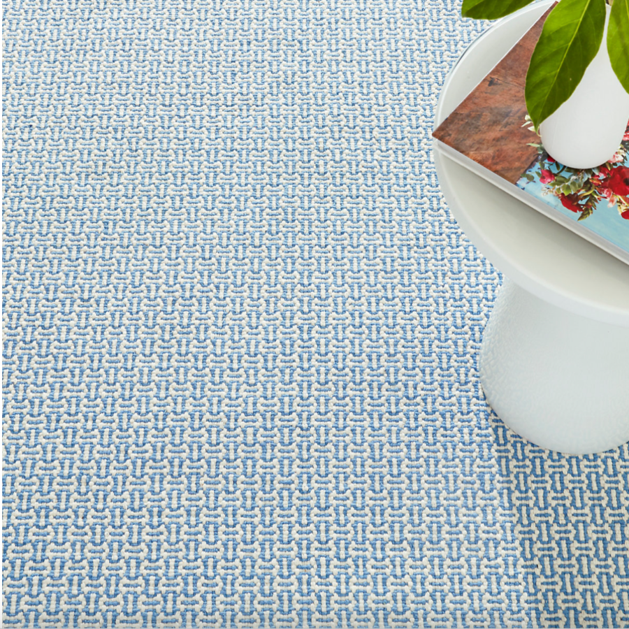 Miss Muffet French Blue Handwoven Cotton Rug at Home Smith
