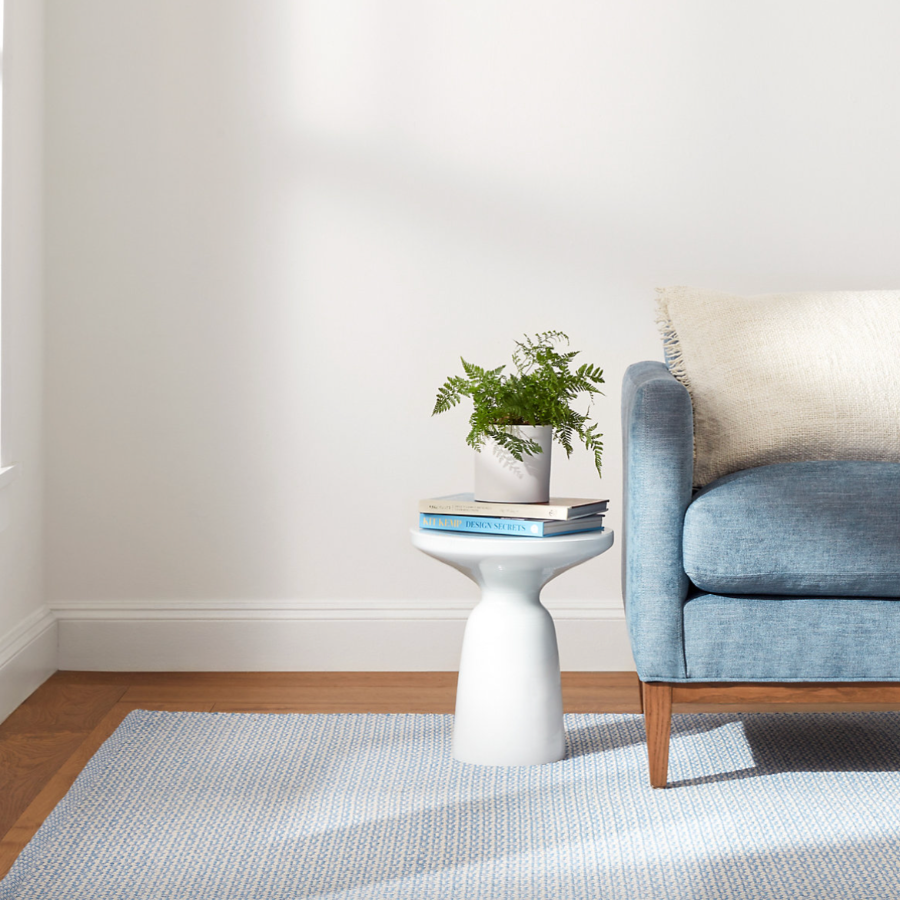 Miss Muffet French Blue Handwoven Cotton Rug at Home Smith