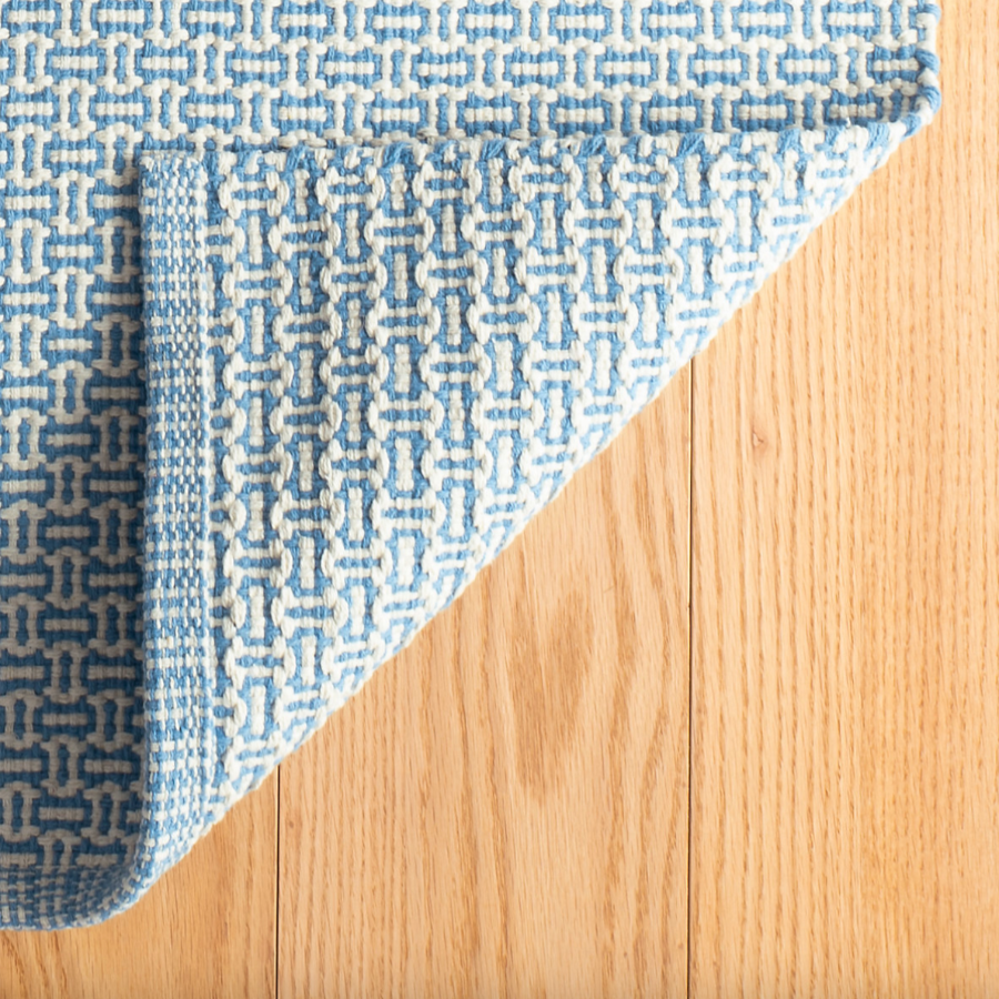 Miss Muffet French Blue Handwoven Cotton Rug at Home Smith
