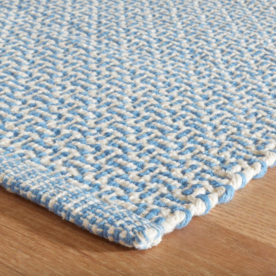 Miss Muffet French Blue Handwoven Cotton Rug at Home Smith