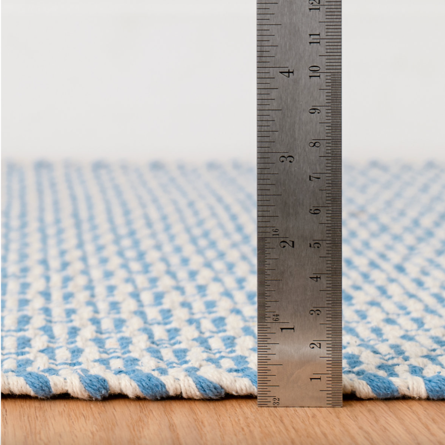 Miss Muffet French Blue Handwoven Cotton Rug at Home Smith