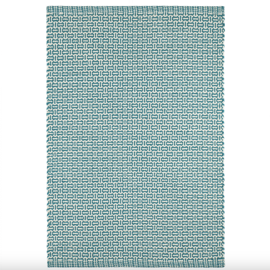Miss Muffet Teal Handwoven Cotton Rug at Home Smith