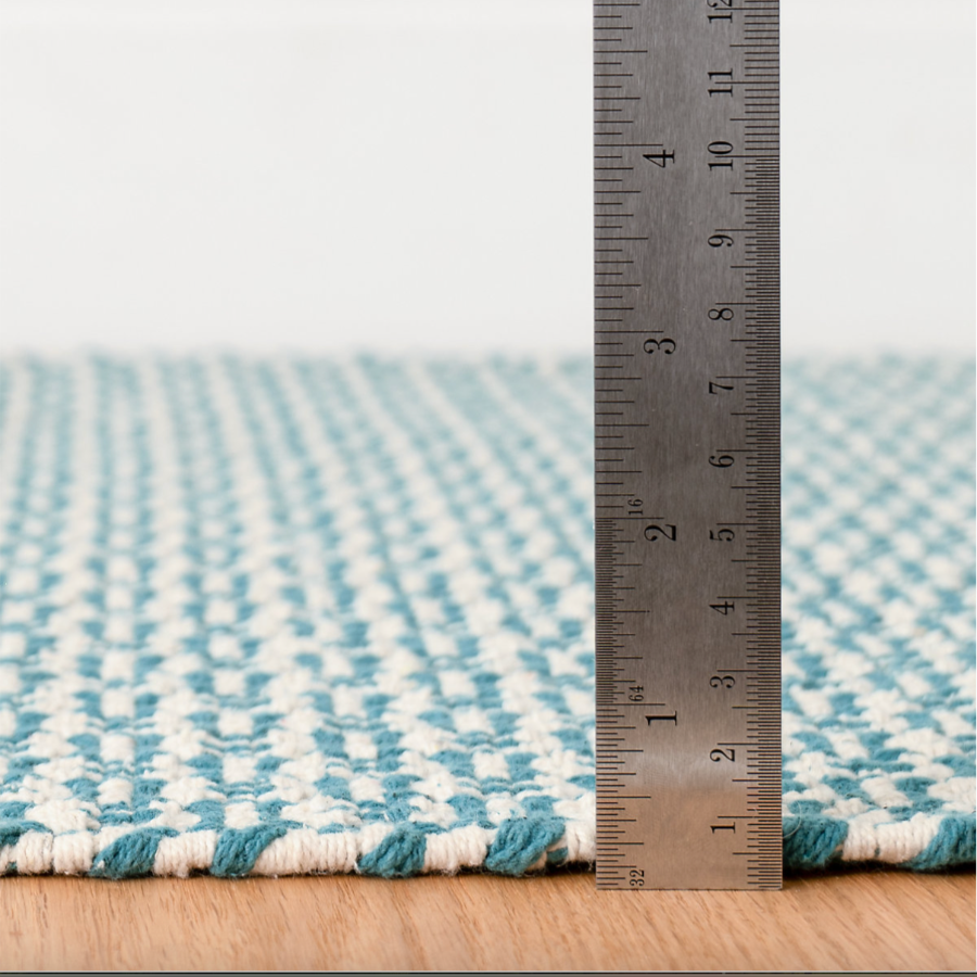 Miss Muffet Teal Handwoven Cotton Rug at Home Smith