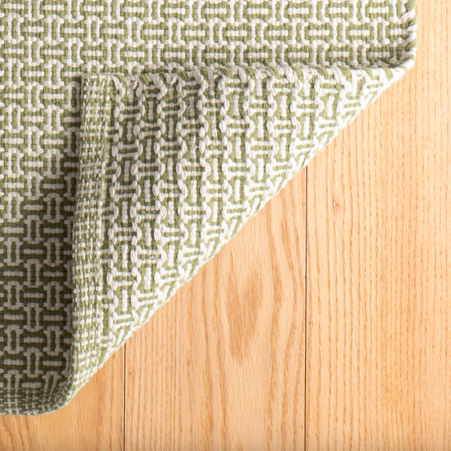 Miss Muffet Olive Handwoven Cotton Rug at Home Smith
