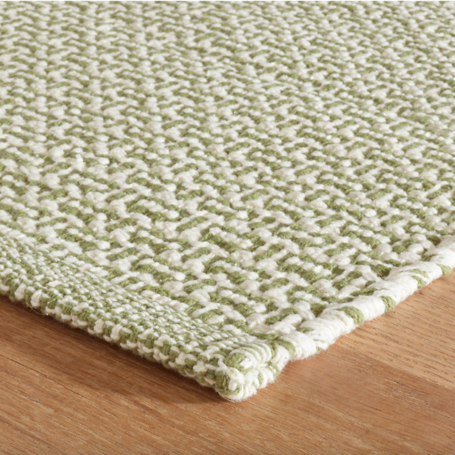Miss Muffet Olive Handwoven Cotton Rug at Home Smith