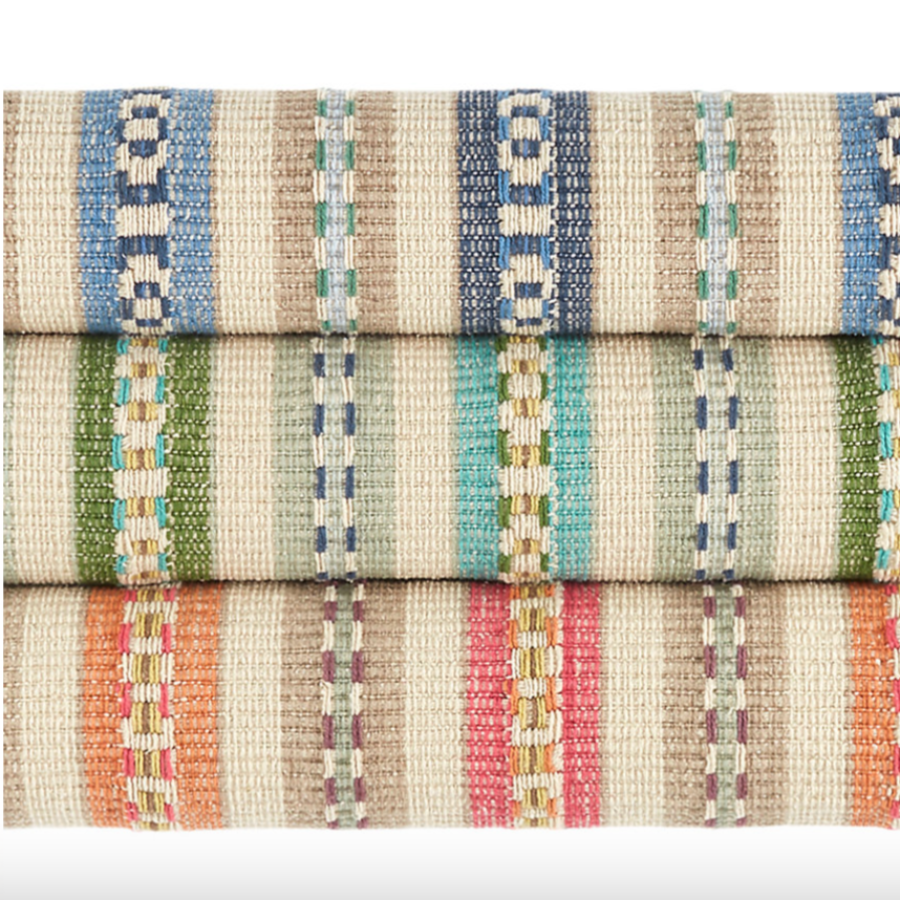Long Slade Teal Handwoven Cotton Rug at Home Smith