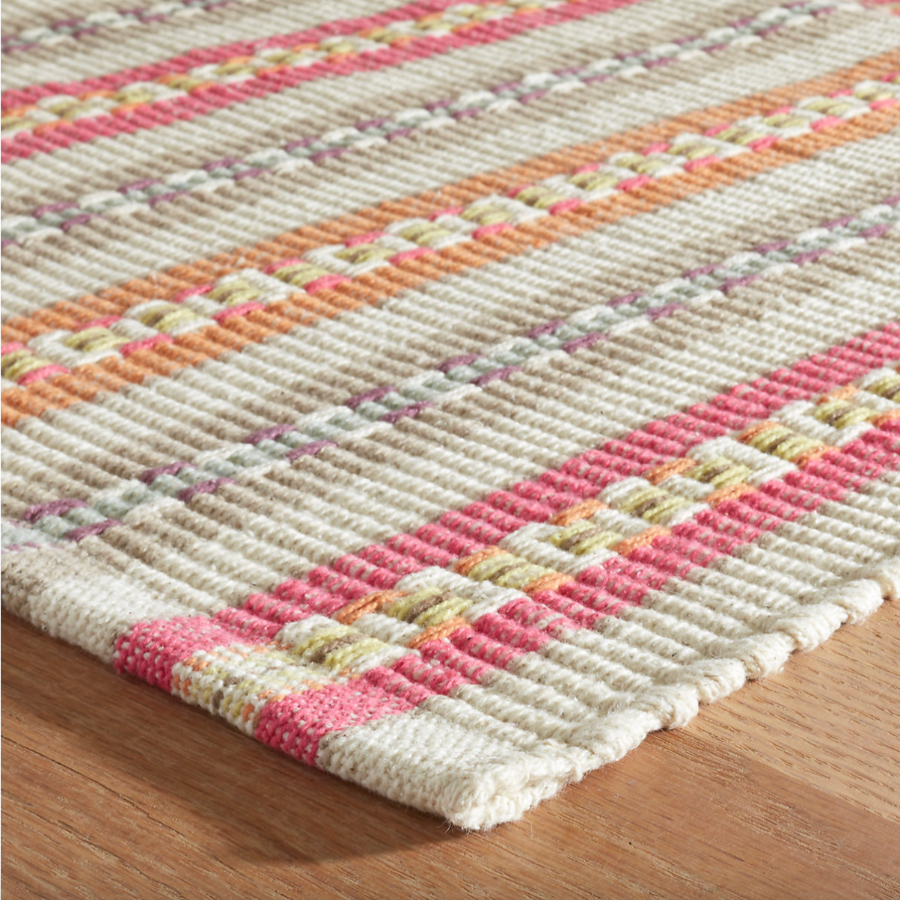 Long Slade Spice Handwoven Cotton Rug at Home Smith