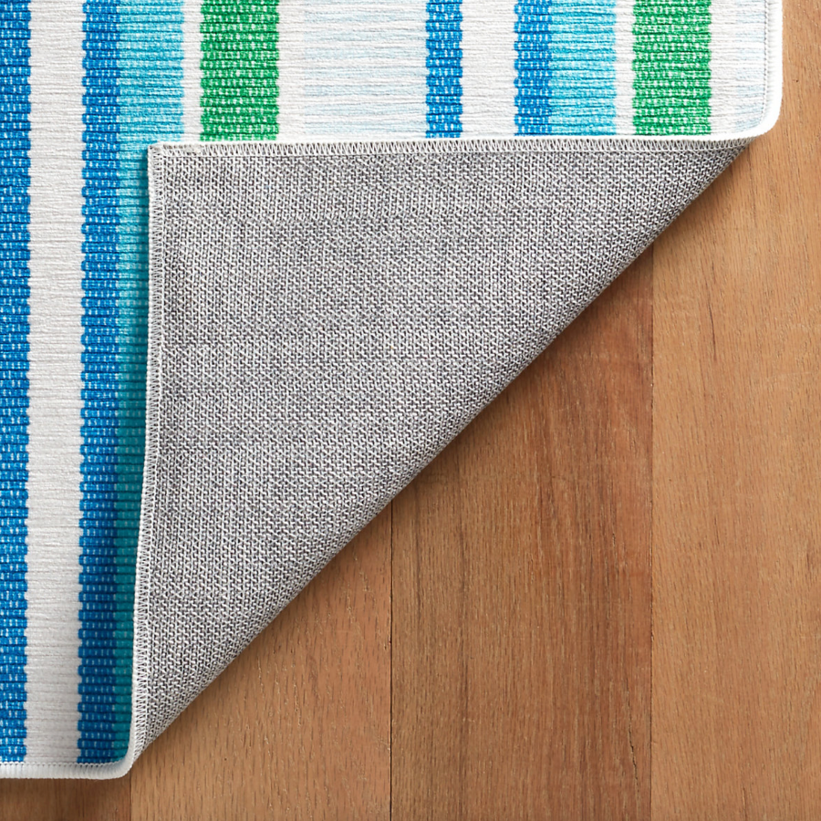 Always Greener Cobalt and Green Machine Washable Rug at Home SMith