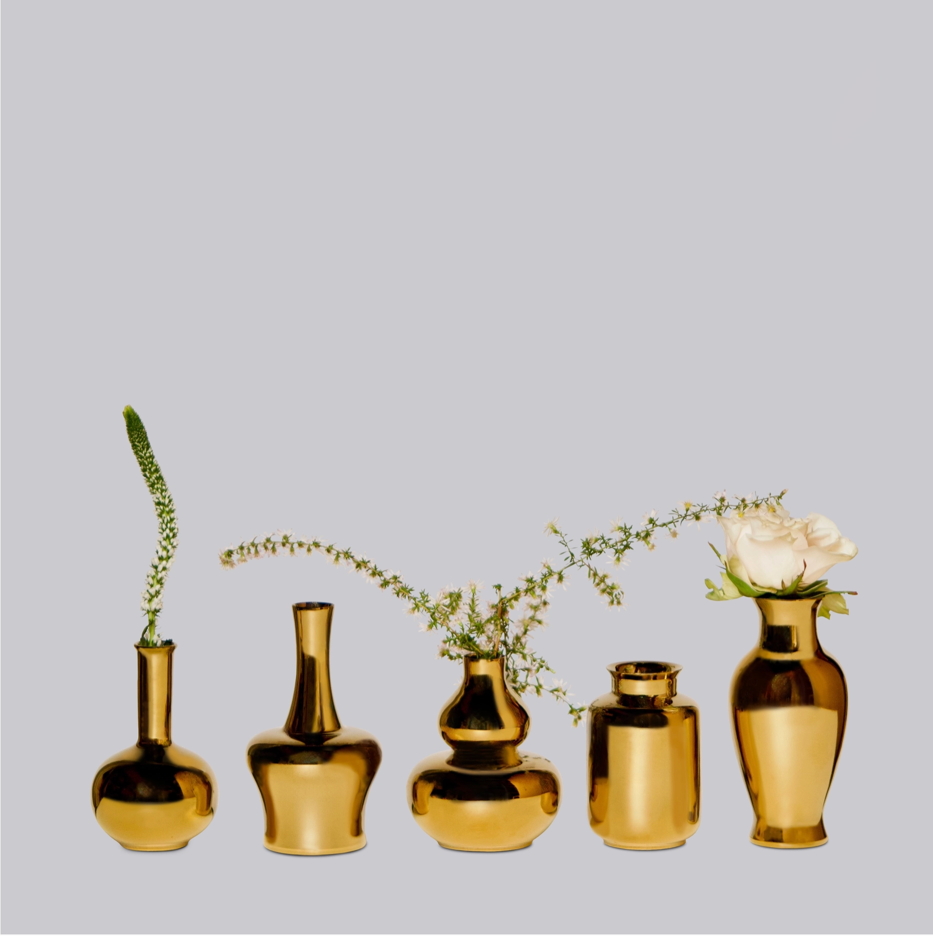 Gold Porcelain Mini Vases