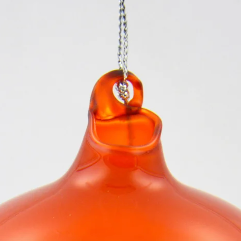 Jim Marvin Bubblegum Glass Ornaments in Persimmon at Home Smith