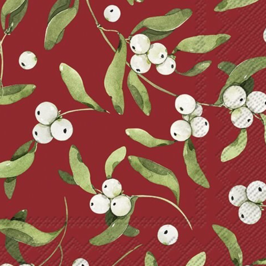 Mistletoe patterned napkins at Home Smith
