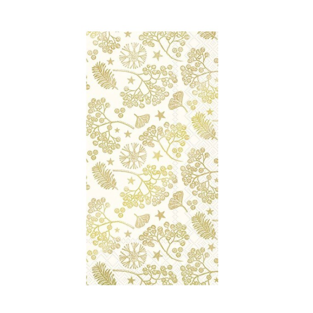 Bright Winter Branches in Gold paper napkins at Home Smith - Guest Towel Buffet