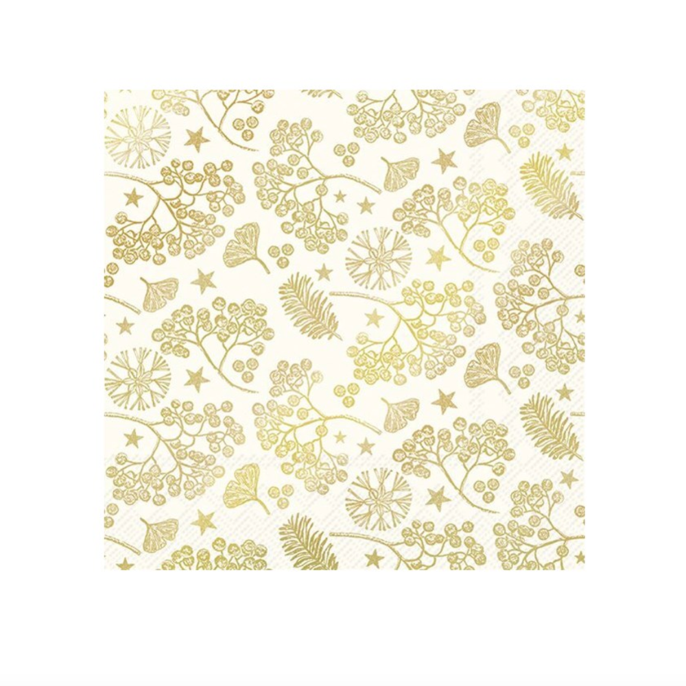 Bright Winter Branches in gold paper napkins at Home Smith