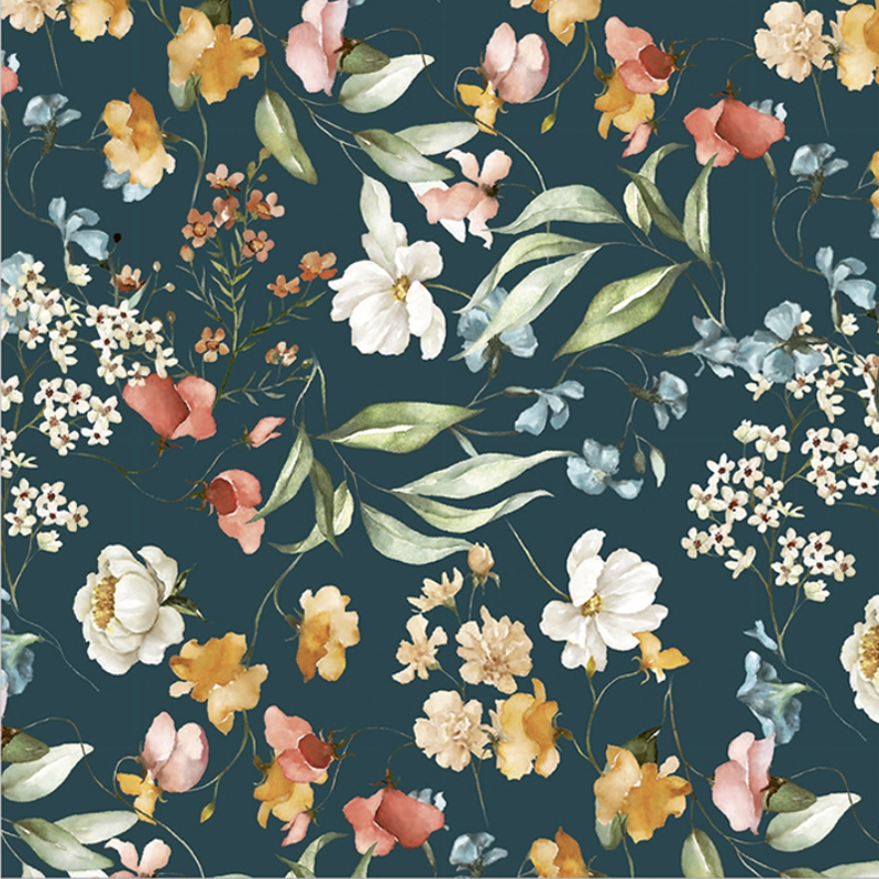 Garden Flowers in Navy Cocktail Napkins at Home Smith
