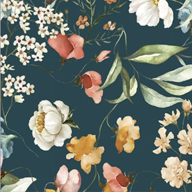 Detail of Navy Garden Flowers Cocktail Napkins at Home Smith