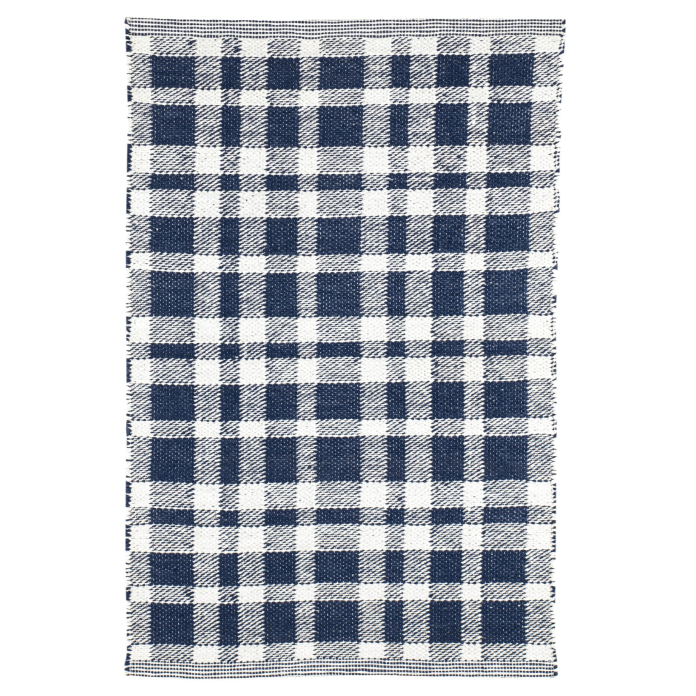 Tapis intérieur/extérieur noir Tattersall